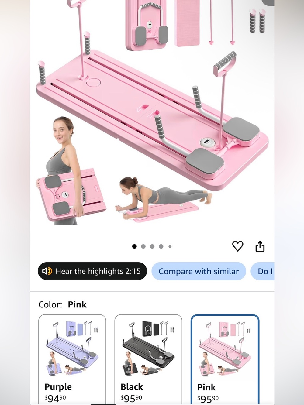 Pilates board and accessory set